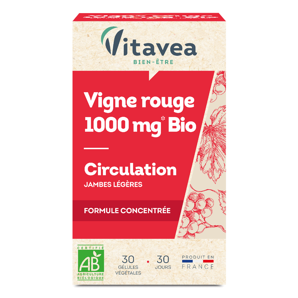 Vitavea Bien-être Vigne rouge 1000mg BIO