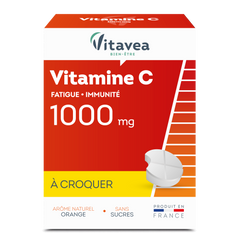 Vitamine C 1000 à croquer VITAVEA Bien-être, un complément alimentaire en comprimés à croquer pour une cure de 112 jours.